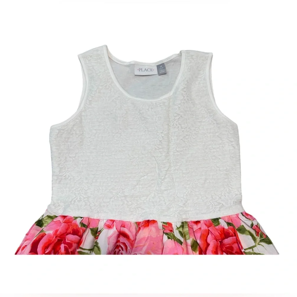 Children's Place | Girls Sleeveless Pink Floral Dress | Size 14 | NWOT NEW